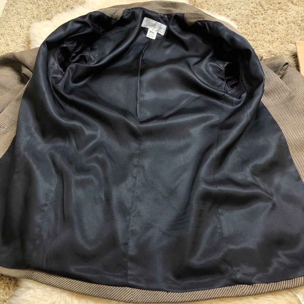 Vintage 90s Christian Dior woven silk blend blazer - Picture 12 of 16